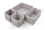 Hermia D2 Set Organizador Gris y Blanco de Tejido, 4 Piezas para el Hogar, Duradero y Elegante